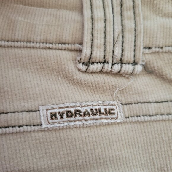 Y2K Hydraulic Jeans Corduroy Flare Khaki Pants Slacks, Women’s 11/12, Boho, Snap - Picture 6 of 14